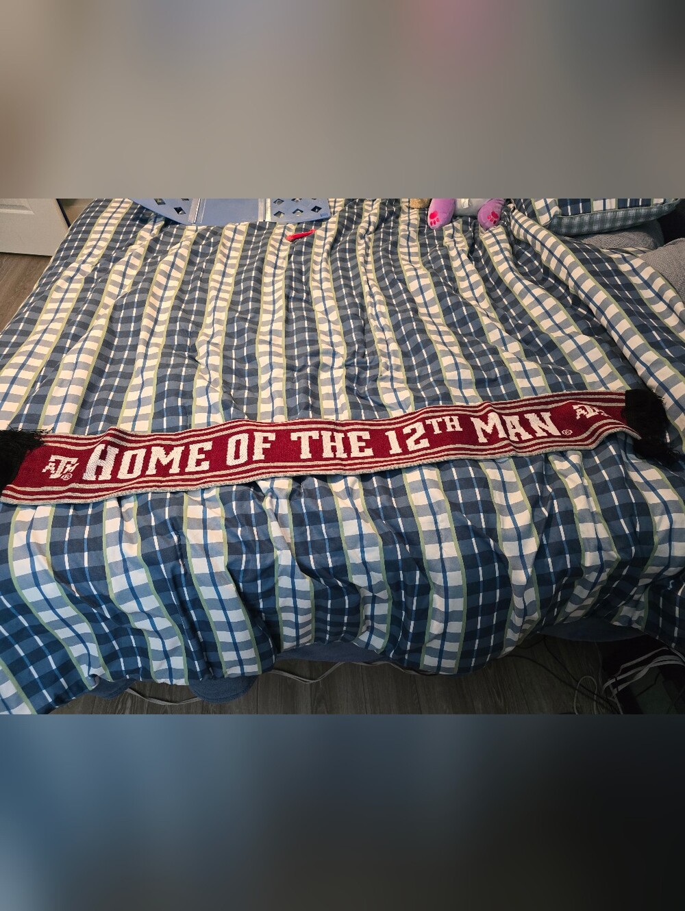 Texas A&M Soccer Maroon and Gray Fan Scarf - Bold Lettering